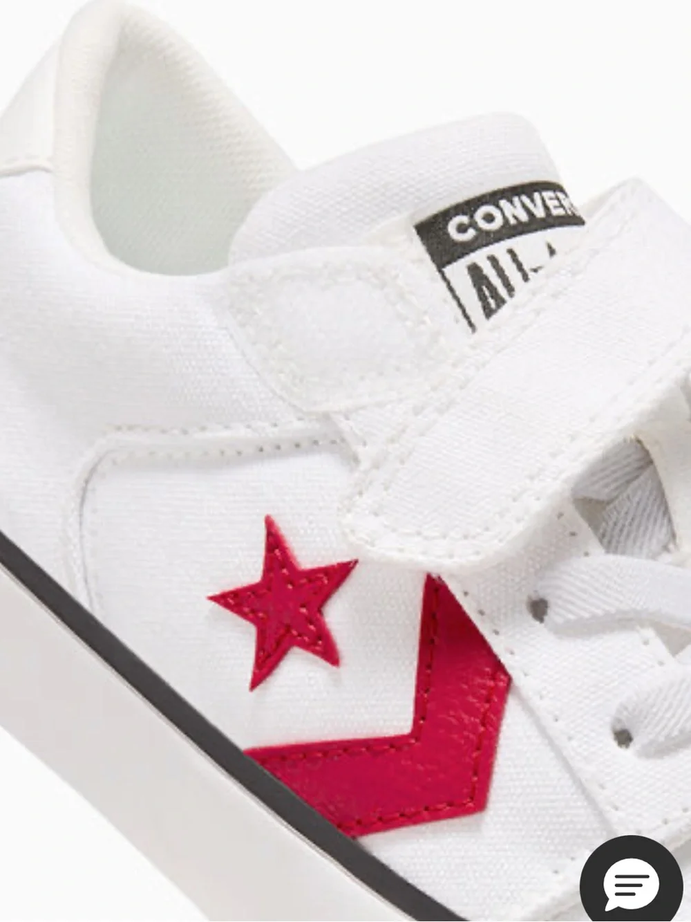 NWT Converse Belmont Kids Low Top Sneakers in White and Red Sz 10